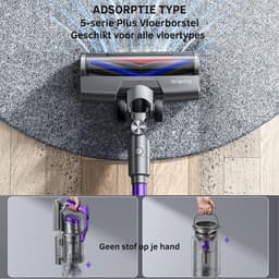 Steelstofzuiger zonder zak op accu - Vacuum cleaner - Steelstofzuigers draadloos met 4 verschillende opzetstukken - 38 kPa/450 W - Donker blauw — thumbnail 4