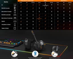 NUBWO G06 - 2.4GHz Draadloze Gaming Headset - Bluetooth koptelefoon - Met microfoon - Geschikt voor PC/PS4/PS5 - Zwart — thumbnail 2