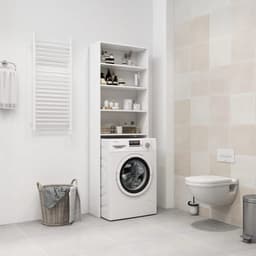 Wasmachine ombouw - Kast - Opbouwmeubel - Verhoger - Wasmachine meubel - Opbergkast - Hout - Wit — thumbnail 4