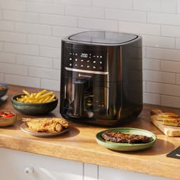 KitchenBrothers Airfryer XL - PFAS-Vrij - 1600W - 6L - Heteluchtfriteuse - 50ºC tot 200ºC - Met kijkvenster - 10 Kookprogramma's - Zwart — thumbnail 7