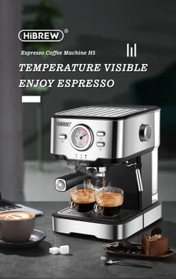 Seastone - Hibrew - Barista Koffiemachine - Semi-automatische Espressomachine - Heet water Stoomtemperatuurweergave - Voor Espresso - Koffie - Cappuccino — thumbnail 3