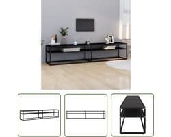 vidaXL Tv Meubilair - Televisie Kast - Tv-meubel 200x40x40,5 cm gehard glas zwart - Tv Stand - Mediacaar - Salontafel