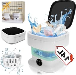 Mini Wasmachine met Centrifuge - Voor Kleine Wasgoed - Meerdere Programma's - — thumbnail 1