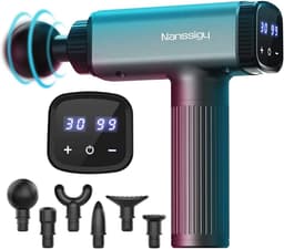 Massagepistool voor spierontspanning - 30 snelheden, LED-display en 6 massagekoppen — thumbnail 1