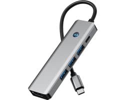 VEXON - 5-in-1 USB-C Hub voor MacBook M1 Pro/Air - 4K HDMI - 100W PD Oplader - 3 USB-C Poorten - USB-C Dock voor iPad Pro M1 Dell XPS Windows