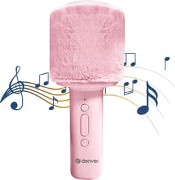 Denver Karaoke Microfoon Bluetooth – Draadloos – Speaker met Fluffy Afwerking – Karaoke Set – AUX - MicroSD – KMS30RO — thumbnail 1