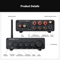 Fosi Audio BT30D Pro - TPA3255 - Hi-Fi Bluetooth 5.0 Stereo Audio Receiver Versterker 2.1 Kanaal - Mini Klasse D Geïntegreerde Versterker - 165Wx2+350W — thumbnail 4