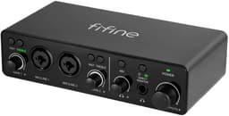FIFINE - Ampli3 - Professionele Audio Interface - 2x XLR - 3,5 MM - 6,35 MM - 60dB - Pro Studio - Fantoomvoeding 48V - Zwart — thumbnail 1