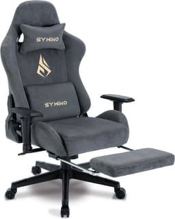 Gaming Stoel Met Voetsteun - Ergonomische Gamestoel - Gaming Chair - Verstelbare Functies - Verrijdbaar - Tot 200kg - Grijs — thumbnail 3