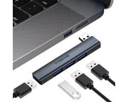 Xssive USB Hub 3.0 - USB Splitter voor Laptop - 4 Poorten - Compacte Docking Station Laptop - Aluminium USB 3.0 Hub