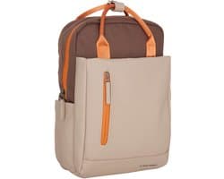 New Rebels Ferron Miami Rugzak 9L Waterafstotende Laptop Rugtas 13 inch Schooltas en Werktas van PU Nylon Coffee