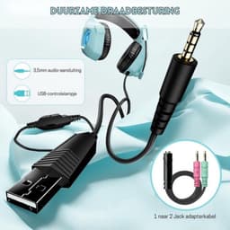StayPowered Gaming Headset - Ultiem Surround Sound - Noise Cancelling Microfoon - Comfortabel en Duurzaam - Multiplatform Compatibel - RGB LED Verlichting - Stevige Gevlochten Kabel - Lichtblauw - Levering Sneller dan Aangegeven! — thumbnail 4