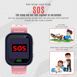 Ohome Smartwatch kinderen - Horloge Kind - Kinder Smartwatch - Tracker voor Kinderen - Kinderhorloge Jongen en meisjes - Roze — thumbnail 5