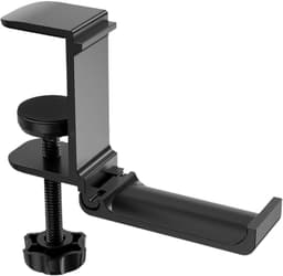 Headset houder - Koptelefoon Houder voor onder Bureau – Koptelefoon Standaard - Headset stand - Verstelbare Headset Stand – Headset Hanger - Koptelefoonhouder – Universele Koptelefoon Haak - Zwart Aluminium — thumbnail 5