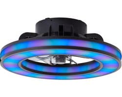 Brilliant Mondello - Plafondventilator - Met verlichting - Ø 41,5 cm - LED 26W - Wit en RGB kleuren - Dimbaar - Zwart - Zeer stil — afbeelding 1