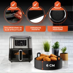 UNBOX Ronde Airfryer Accessoires - Geschikt voor Philips Airfryer 4,2L - Tomado - Princess - Inclusief Airfryer Siliconen Bakje & Nederlands E-Book — thumbnail 4