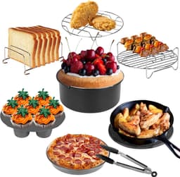 12-delige accessoireset voor heteluchtfriteuse - voor heteluchtfriteuse, bakplaten, taartpan 8 inch — thumbnail 1