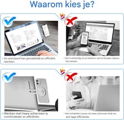 Magnetische Telefoonhouder voor Laptop – Aanpasbare Telefoonmonitor Zijbevestiging – Compatibel met iPhone 13/12 Series – Dun & Opvouwbaar -Zilver — thumbnail 7