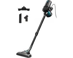 StayPowered SteelStofzuiger - Krachtig & Lichtgewicht Ontwerp - Draaibare Kop - Zakloze Cycloontechnologie - Efficiënt HEPA-Filter - 4,5 m Kabellengte - Handstofzuiger & Steelstofzuiger in Eén - Zwart/Grijs - Levering Sneller dan Aangegeven!