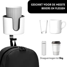 StayPowered 2-in-1 Hoofdtelefoon & Bekerhouder - Houd Je Bureau Georganiseerd - Eenvoudige Installatie - Antislip Design - Wit - Levering Sneller dan Aangegeven! — thumbnail 4
