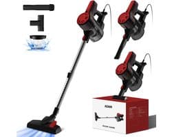 Elekiatech Steelstofzuiger - 5m Snoer - 25000Pa - 4 In 1 HEPA Filter - 1.3L Capaciteit Rood