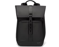 Bange Luxe Rolltop Laptop Rugzak - Rugtas dames en heren - Schooltas - Handbagage - Waterdicht - Zwart