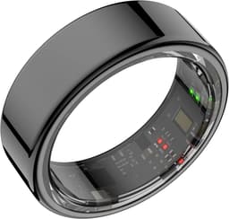 Focus® S1 Smart Ring - Zwart - Maat 12 - Hartslag - Menstruatiecyclus - Slaap Monitor - Slimme Ring - Sport Prestatie - Stappenteller -IP68 Waterdicht - O2 Meting - Dames - Heren - Wearables - Oplaad Case - beschermring — thumbnail 1