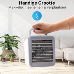 Mobiele Aircooler - Ventilator & Nachtlamp - Luchtkoeler met Waterreservoir - Verkoeling voor Thuis & Kantoor - USB Aansluiting - 3-in-1 Koelsysteem - Wit/Grijs — thumbnail 2