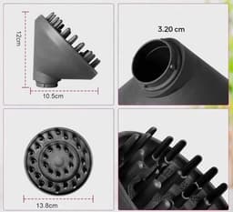 Nifkos - Geschikt voor Opzetstuk geschikt voor Dyson Haarstyler - Haardroger Föhn Diffuser, Universeel Stereotype Haar Hoofd - Geschikt voor Airwrap Styler HS05 HS03 HS01-converter - Zwart — thumbnail 3