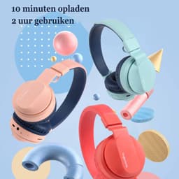 KINSI Kids Bluetooth Headset met Volumebegrenzing | Bluetooth 5.0 & 3.5mm Jack | MicroSD Ondersteuning | Lange Batterij (8 uur) | 2 Modi: Draadloos & Bedraad — thumbnail 2