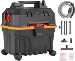Nat/droogzuiger voor Werkplaatsen, 5 Pk, 15 L , Krachtige Zuig- en Blaasprestaties , Draagbaar met Hulpstukken , Ideaal voor Tapijten en Vuil , Lichtgewicht， Zwart — thumbnail 2