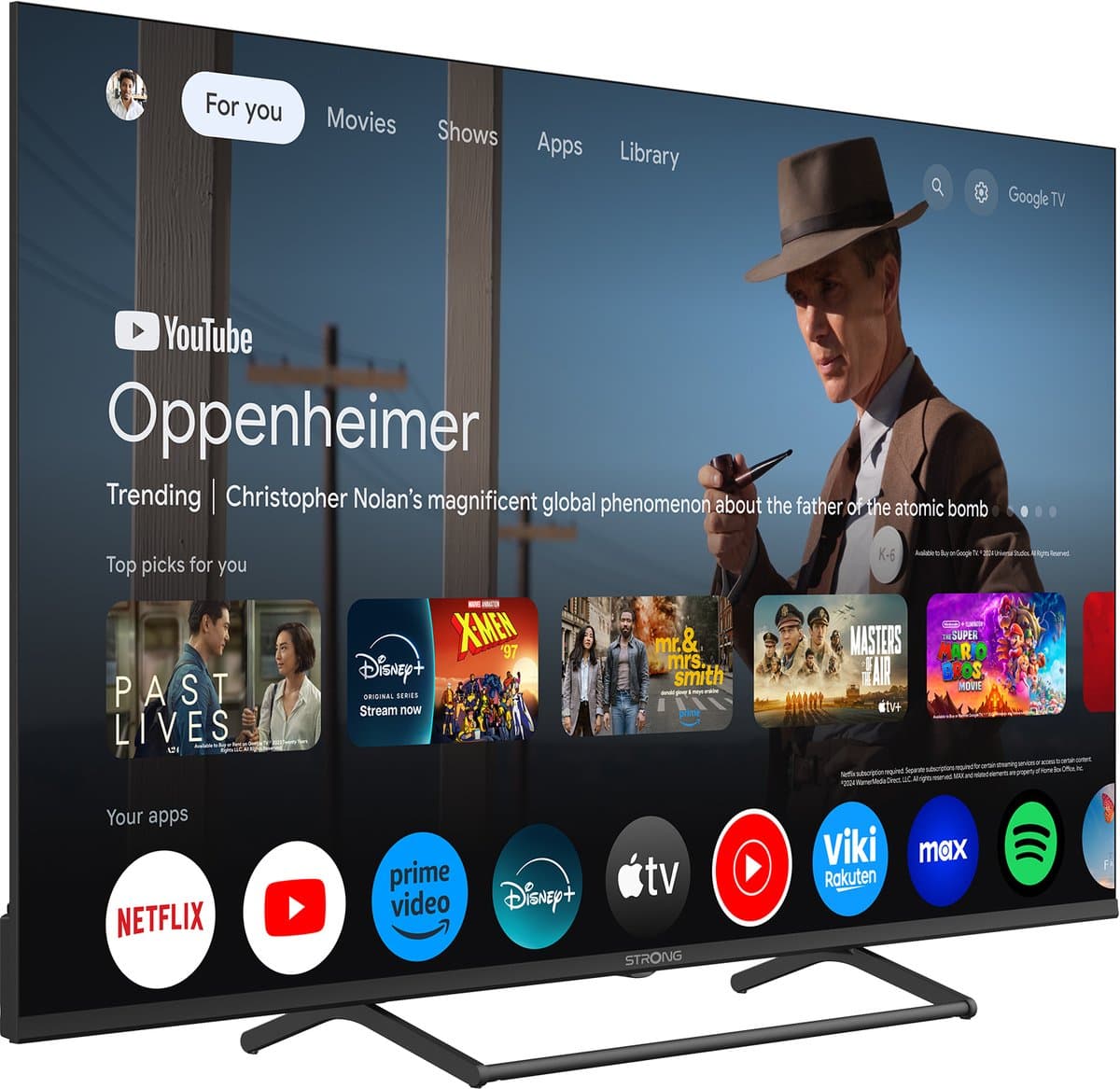 STRONG - TV 55" (139 cm) SRT55UG7773C - Smart Google TV 4K UHD - Chromecast - Google Assistant - Dolby ATMOS - Doly Vision - Drievoudige tuners - Wifi - Bluetooth - Port Ethernet - 3xHDMI + 2xUSB - NETFLIX — afbeelding 1
