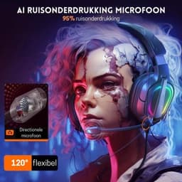 StayPowered RGB Gaming Headset - Ultiem Geluid voor Top Gamers - Ergonomisch Ontwerp - Ruisonderdrukkende Microfoon - Brede Compatibiliteit - Gemakkelijke Bediening - RGB Verlichting - Zwart - Levering Sneller dan Aangegeven! — thumbnail 5