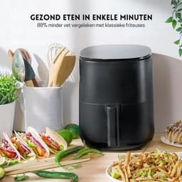 StayPowered Luchtfriteuse - Gezond en Snel Koken - Digitale Touchscreen-bediening - 8 Voorinstellingen - 5-in-1 Multikoker - Geen Voorverwarmen Nodig - Vaatwasmachinebestendig - Compact Ontwerp - Matzwart - Levering Sneller dan Aangegeven! — thumbnail 3