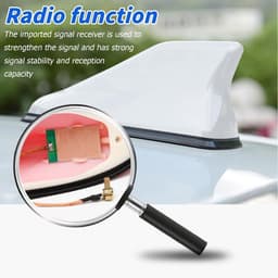 Haaienvin-antenne - Am/Fm signaaldecoratie voor auto SUV vrachtwagen (grijs) — thumbnail 2