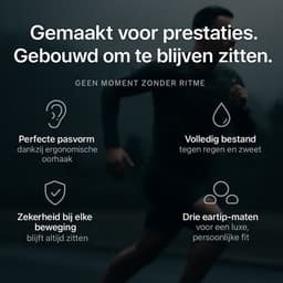 Audrax® Sport Pro Draadloze Sport Oordopjes - Met Siliconen Oorhaak - 75 uur Speeltijd - Ruisonderdrukking - Waterbestendig - Bluetooth Oordopjes - Sport Oortjes - Geschikt voor Apple en Android - Zwart — thumbnail 2