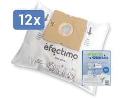 Tomado stofzuigerzakken van efectimo + filterset - 12 stuks - ook geschikt voor Tomado tvc3003b stofzuigerzakken, Tomado tvc2002b stofzuigerzakken en Princess stofzuigerzakken 335010 - drielaags topkwaliteit microvezel