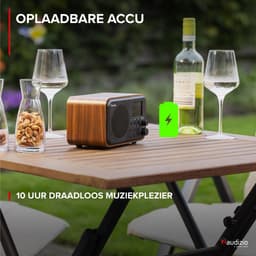 DAB radio - Audizio Vicenza - DAB / DAB+ en Internet radio met Bluetooth - WIFI - Accu - Zwart / Hout — thumbnail 2