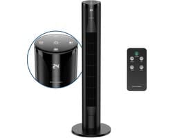 Erikssøn Torenventilator - Silent Comfort Series - 55W En 39dB - 106cm - Staande Ventilator met Afstandsbediening - Timer - 3 snelheidsstanden - Tower Fan - Zwart — afbeelding 1