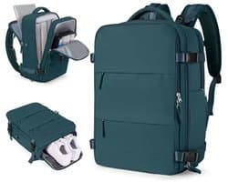 Somstyle Reis Rugzak - 45 x 36 x 20 CM - Handbagage Tas met Schoenenvak - Schooltas - Met USB-Oplaadpoort - Geschikt voor 14 Inch Laptop - Blauwgroen