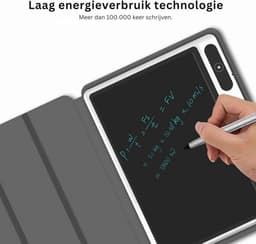Zavira® Digitaal notitieblok - E-rader - Notepad - 22,86 x 22,86 x 0,1 cm - 300 g - Zwart met lederen hoes — thumbnail 2