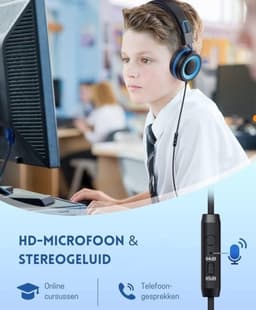 Intelectro Kinderheadset - Veilig, Comfortabel & Meeslepend Geluid voor Jonge Kinderen - Begrensd Volume - Verstelbare Pasvorm - Opvouwbaar Ontwerp - Lichtgewicht en Stijlvol - Blauw/Zwart - Levering Sneller dan Aangegeven! — thumbnail 4
