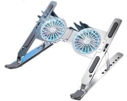 Laptop Standaard - Verstelbaar - Laptoptafel koeling - USB Ventilator - 10 tot 17 Inch - Notebook Geschikt voor: Apple Macbook - iPad / Tablet - E-Reader