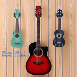Gitaar Muurbeugel - Gitaarhaak - Geschikt voor wandmontage - Geschikt voor meerdere instrumenten - Perfect voor weergave in muziekwinkels - Slaapkamer - Bar (4 stuks - Zwart) — thumbnail 4