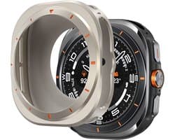 Bandz metalen hoesje geschikt voor Samsung Galaxy Watch Ultra / Ultra 2025 - case van hoogwaardig metalen materiaal - Robuuste bescherming (titanium kleur)