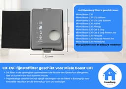 Kleanburg® - Geschikt voor Miele Boost CX1 - Filter set van 3 stuks – Vervangt SF-HY 60 & CX-FSF — thumbnail 7