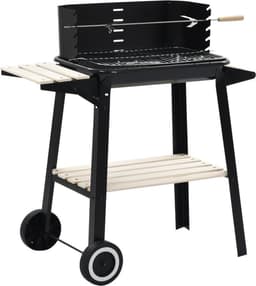vidaXL Houtskoolbarbecue staand met wieltjes — thumbnail 1