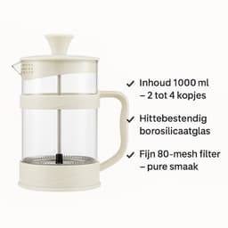 Adore Maison Barista French Press – 1L Premium Pyrex Glas Cafetière — thumbnail 5