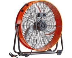 Trommelventilator, 24 inch, Hoge Snelheid, 3 Snelheden, 8600 CFM, Instelbaar voor Industriële Ruimtes Zoals Magazijnen.