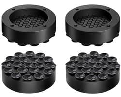 Trillingsdemper wasmachine - 4 stuks universele schokdempers - rubberen schokdempers - met 19 zuignappen - extra dikke antislip pads - voor wasmachines - koelkasten - drogers (zwart)